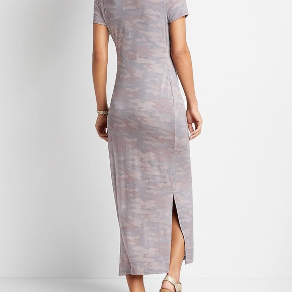 🌟HOST PICK🌟 NWT Maurices 24/7 camo knot front maxi dress - Picture 2 of 4